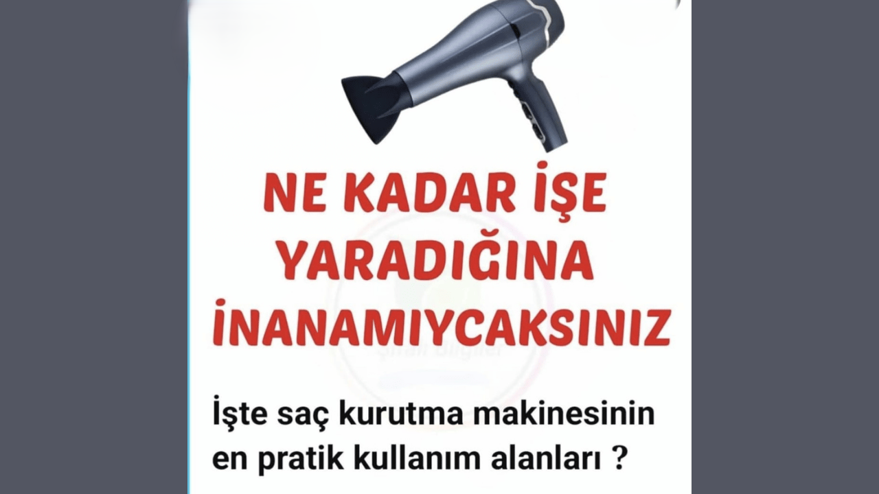 Saç Kurutma Makinasının Az Bilinen Kullanım Alanları